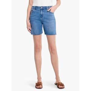 Nic & Zoe Mid Rise Relaxed Fit Denim Jean Shorts 28 Raw Hem Casual Streetwear